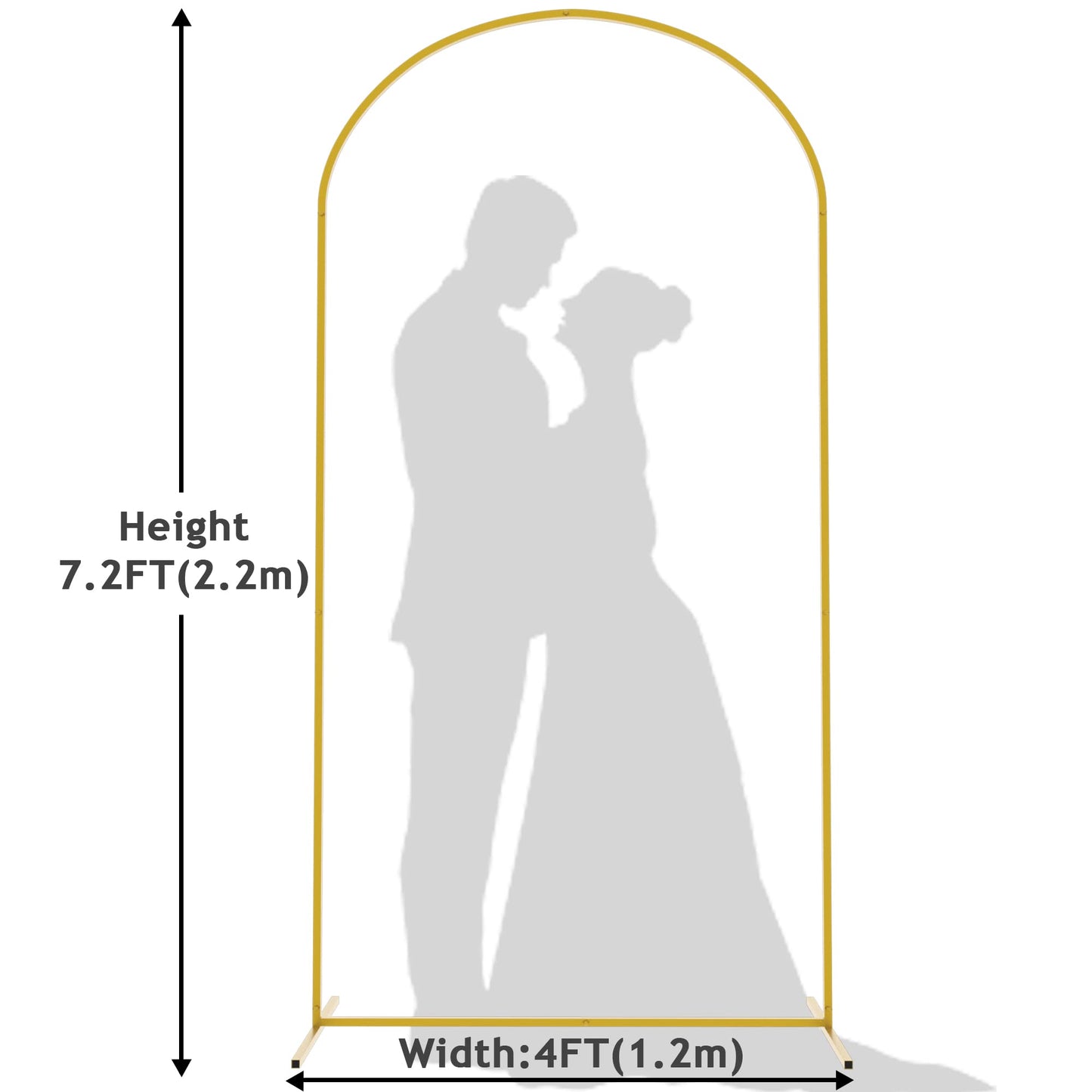Wokceer 7.2 FT Wedding Arch Backdrop Stand, Gold Metal Arch Backdrop Stand for Wedding Ceremony Birthday Party Bridal Baby Shower Photo Booth Garden Floral Balloon Arches Decoration