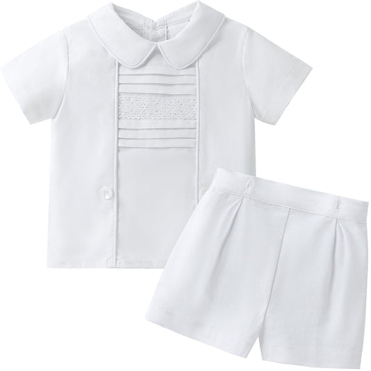 Booulfi Baby Boy Toddler Summer Clothes Wedding Birthday Outfits Suit for Boys T-Shirt and Shorts Set