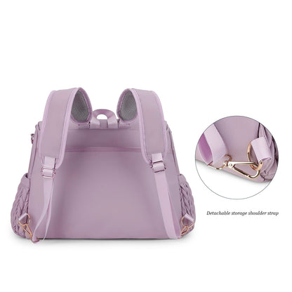 Lmbabter Diaper Bag Backpack Convertible Messenger Bag Travel Backpack Maternity Bags Stylish Baby Bag with Changing Pad for Mom (Brown)