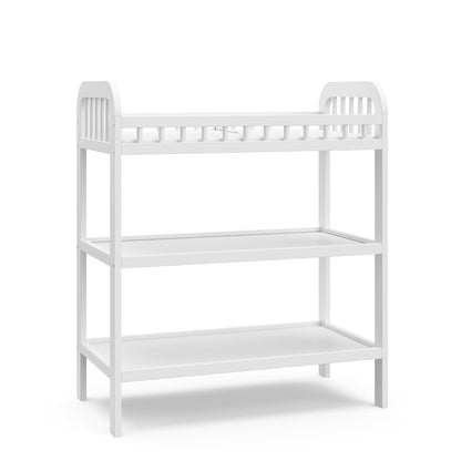 Storkcraft Pasadena Changing Table with Water-Resistant Changing Pad (Driftwood) - GREENGUARD Gold Certified, Includes Bonus Water-Resistant Changing Pad with Safety Strap, 2 Open Shelves