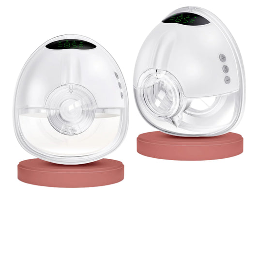 Double Electric Breast Pump Strong Suction, Portable Breast Pump Electric Breastfeeding Pump, Rechargeable Milk Pump with 4 Modes & 9 Levels, Low Noise, Anti-Backflow & LED Display, 24mm Flange, Pink