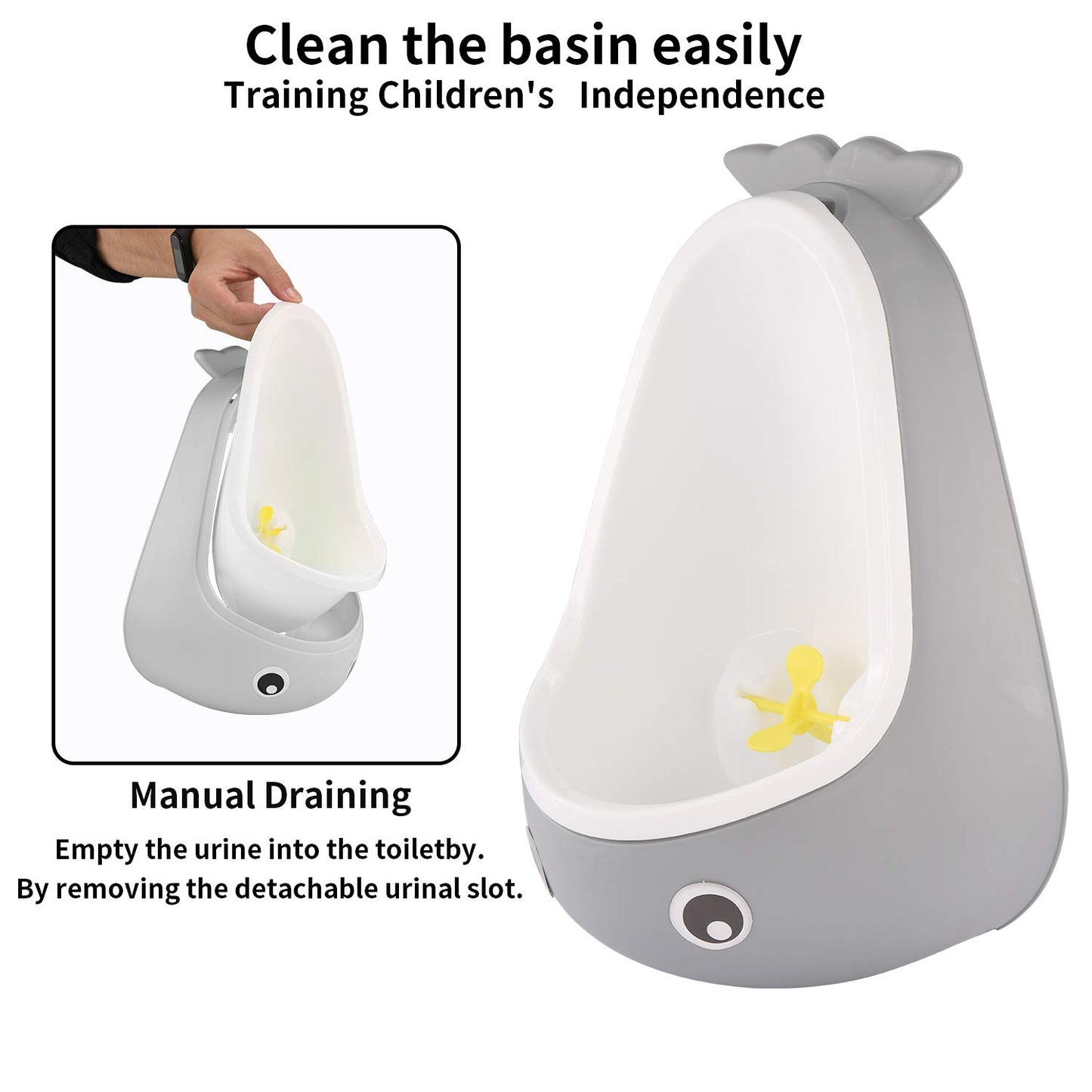 Cute Frog Potty Training Urinal for Boys with Funny Aiming Target - Coffee