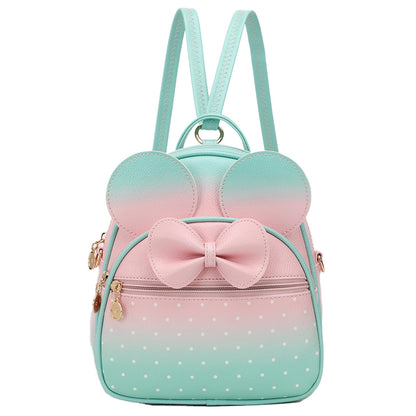 KL928 Girls Bowknot Polka Dot Cute Mini Backpack Small Daypacks Convertible Shoulder Bag Purse for Women