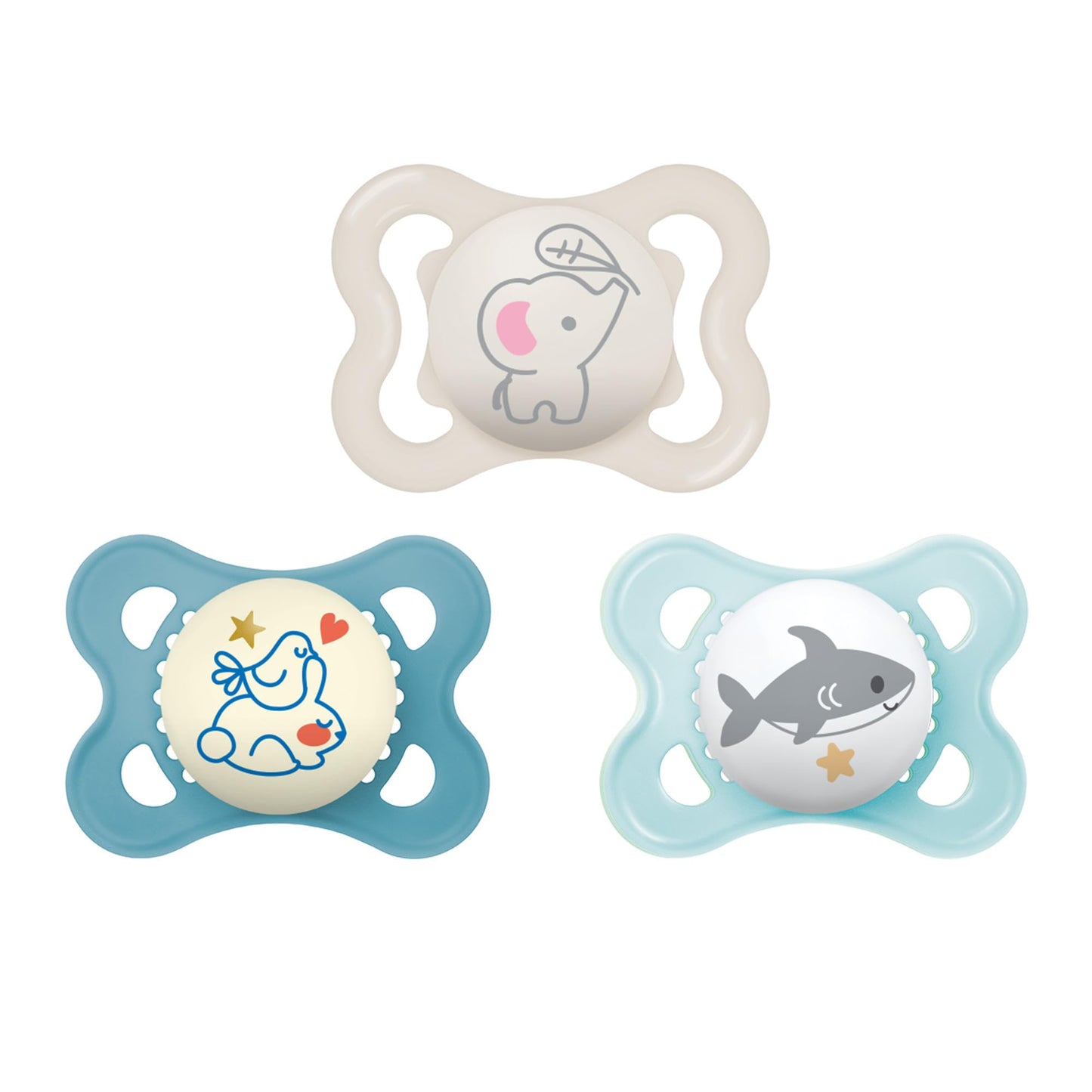 MAM Variety Pack Baby Pacifier, Includes 3 Types of Pacifiers, Nipple Shape Helps Promote Healthy Oral Development, 3 Pack, 0-6 Months, Girl