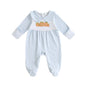 Kuriozud My First Halloween Baby Girl Boy Outfit Newborn Pumpkin Jumpsuit Romper Halloween Footie Pajamas Coming Home Outfit