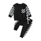 Toddler Baby Boy Fall Winter Outfit Contrast Color Long Sleeve Sweatshirts Stretch Jogger Pants Newborn Clothes Set