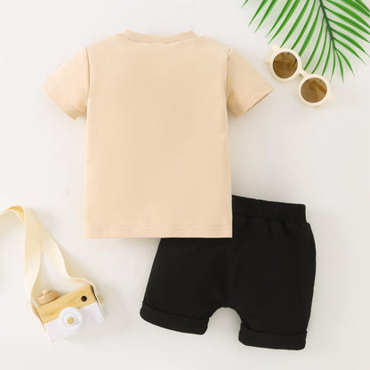 Yvowming Toddler Baby Boy Clothes Kids Summer Truck Print T Shirt Short Set with Pockets 0-4T