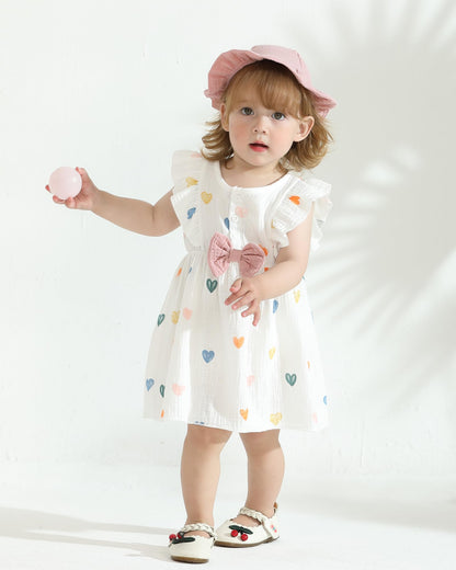 Newborn Baby Girl Clothes Cotton Linen Dresses Infant Casual Sundress Playwear Summer Toddler Girl White Dress