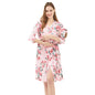 Galabloomer Maternity Robe and Baby Receiving Blanket, Matching Mommy Labor Delivery Robe and Swaddle Set Little Red Heart