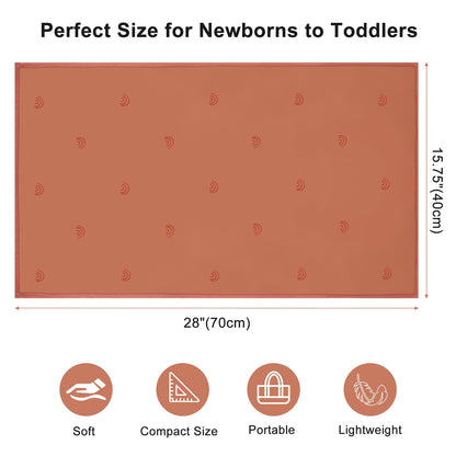 Vegan Leather Baby Changing Mat - Wipeable Portable Changing Pad, Foldable Travel Changing Mat for Baby, Newborns Toddlers Shower Gifts (Flower,20"*28")