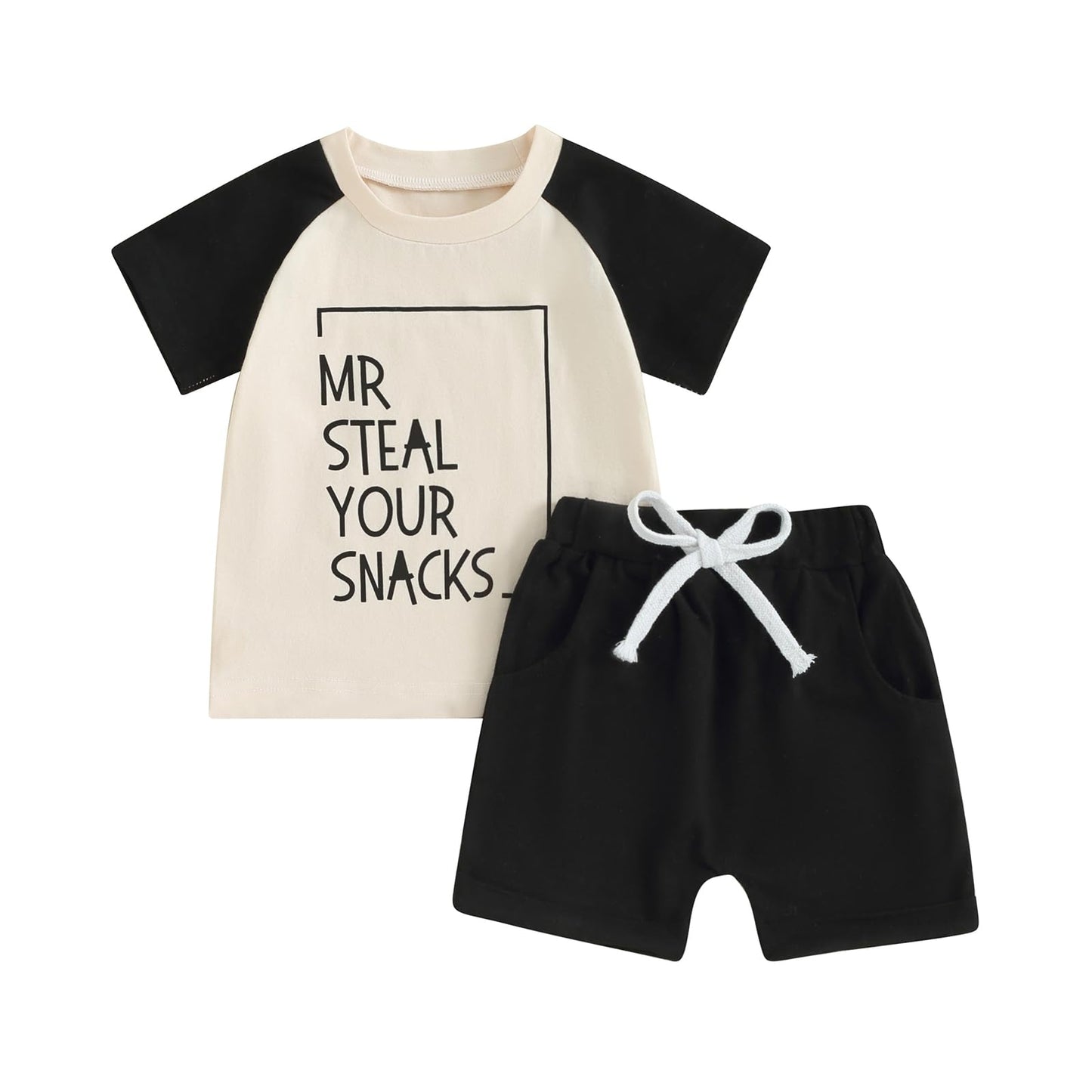 Toddler Baby Boy Summer Clothes Letter Print Short Sleeve Shirt Tops and Shorts Set Summer Outfit 2Pcs