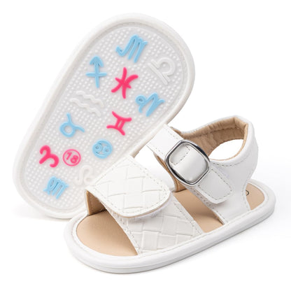 Babelvit Infant Baby Girl Boy Sandals Comfort Premium Summer Outdoor Casual Beach Shoes with Flower Bowknot Anti Slip Rubber Sole Newborn Toddler Prewalker First Walking Shoes