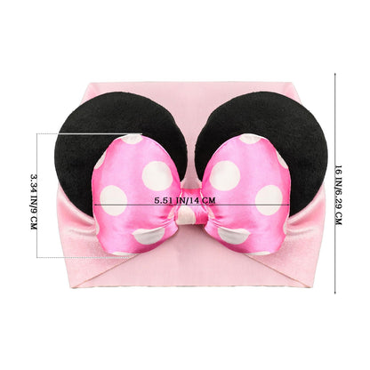 JIAHANG Baby Leopard Bows Turban Knotted Head Wraps, Hair Bows Headbands Stretchy Hair bands for Infant Toddlers Girls (pink leopard)