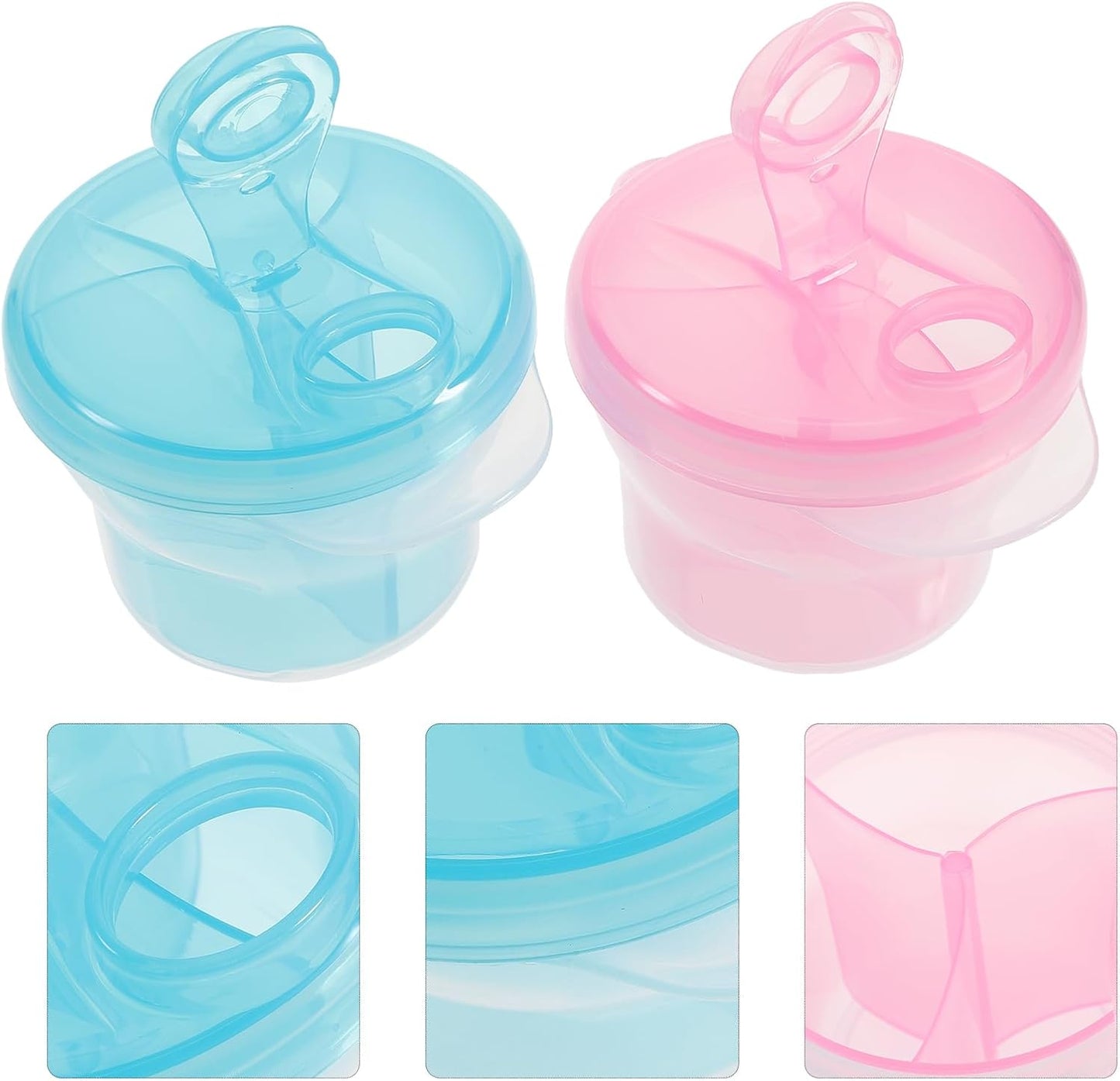 Healifty 3Pcs Box Snack Storage Container Milk Storage Container Portable Formula Dispenser Formula Holder Baby Formula Dispenser Formula Mixing Bottle Baby Holder Food Divider to Rotate