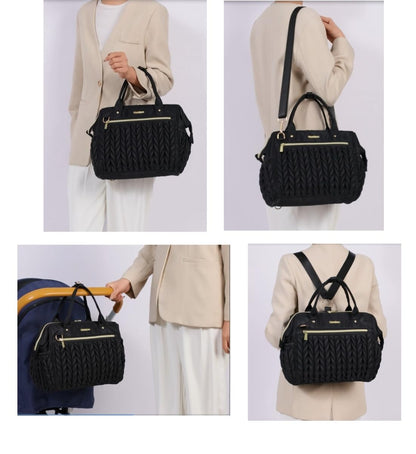 Small Diaper Bag Tote Crossbody, Medium Baby Bag Convertible Backpack for Women Diaper Purse
