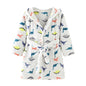 Unisex Baby Hooded Bathrobe Kids Flannel Pajamas Dressing Gown for Boys Girls