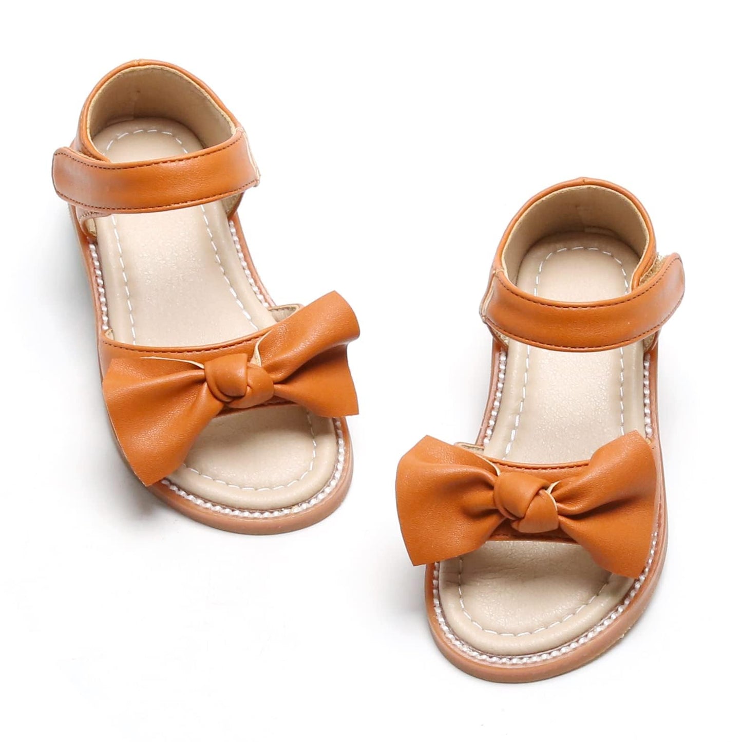 Felix & Flora Toddler Girls Sandals Soft Rubber Flats Summer Baby Flower Girl Shoes.