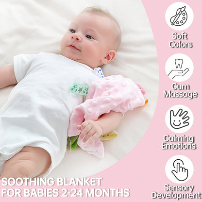 Baby Shower Gifts for Girls Unique Gift Basket 8 Pack - Baby Lovey Blanket Newborn Bibs Socks Rabbit Rattle Wooden Milestones Greeting Card Set, Newborn Baby Gift Set…