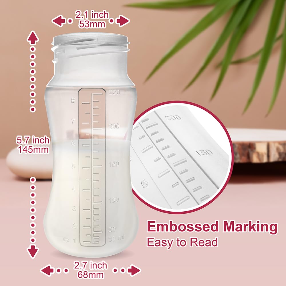 Nenesupply Natural Baby Bottles Newborn Feeding Bottles Slow Flow Breastfeeding Bottle for Breastfed Babies Wide Neck 9oz Anti Colic Level 2 Nipple for 1+ Month Infant Replace Spectra Bottle Pumping
