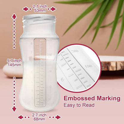 Nenesupply Natural Baby Bottles Newborn Feeding Bottles Slow Flow Breastfeeding Bottle for Breastfed Babies Wide Neck 9oz Anti Colic Level 2 Nipple for 1+ Month Infant Replace Spectra Bottle Pumping