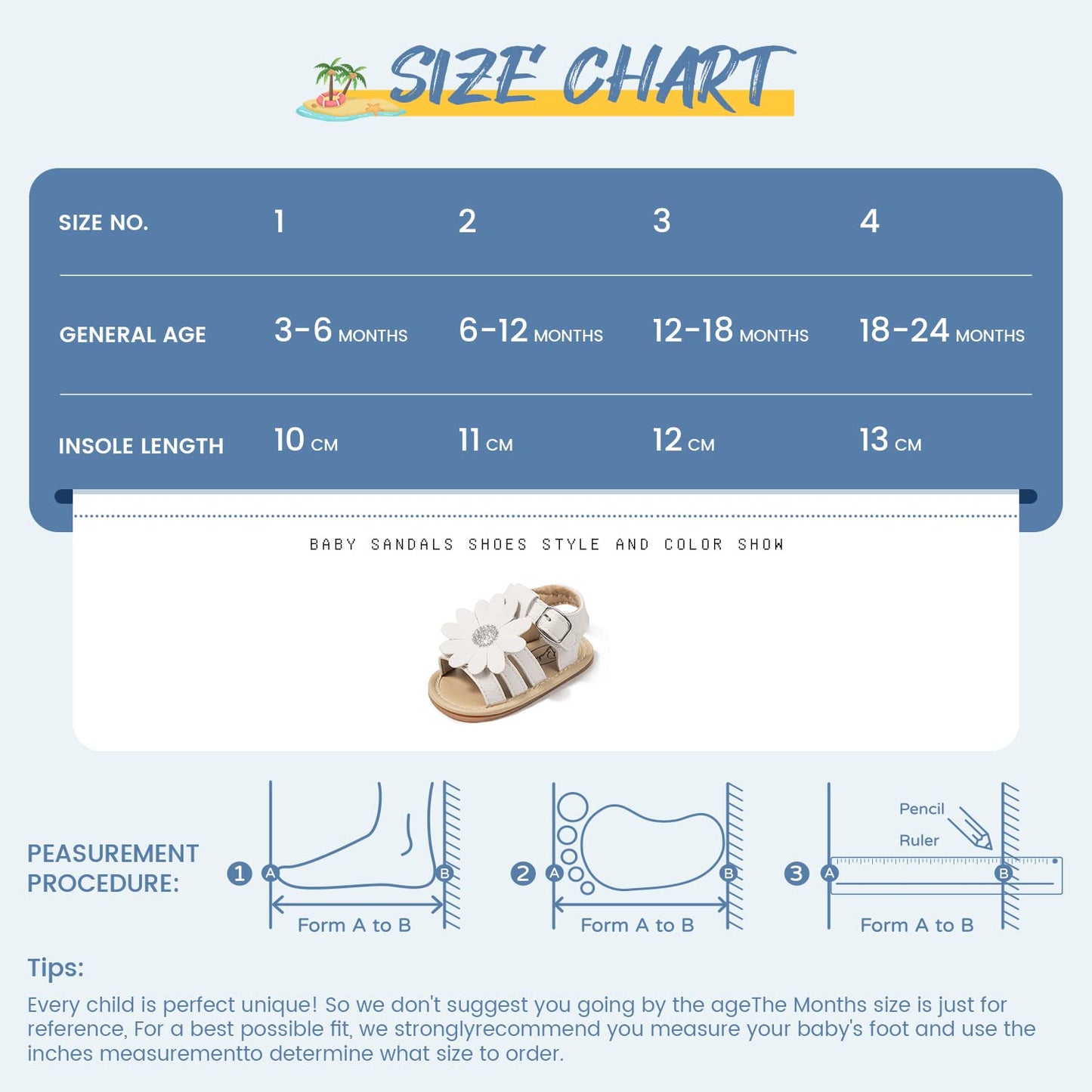 Sawimlgy Baby Girls Boys Sandals Summer Flowers Shoe Rubber Sole PU Leather Mesh Infant Toddler First Walkers Princess Dress Outdoor Shoes