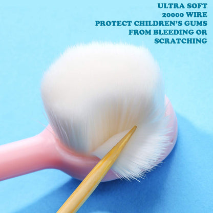 6 Pieces Kids Extra Soft Nano Toothbrush Children Bristles Children Micro Nano Manual Toothbrush Set with 20000 Bristles for Age 3and Above Boys Girls Gum Protecting Cleaning(Cute Style)