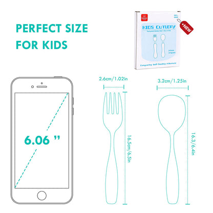 Lehoo Castle Kids Utensils, 6pcs Silverware Set, Safe Stainless Steel Toddler Fork and Spoon, Includes 3 Spoons and 3 Forks (Pink)