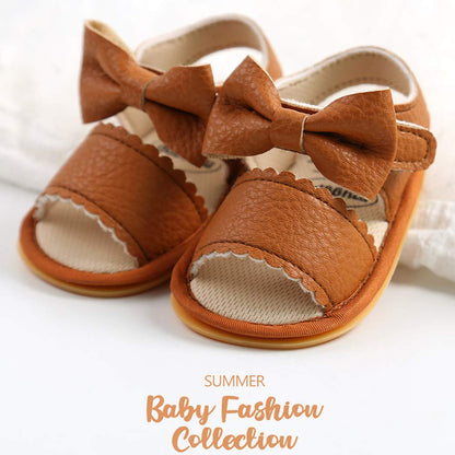 Timatego Infant Baby Girls Summer Sandals Anti-Slip Soft Sole with Flower Toddler First Walkers Crib Dress Shoes