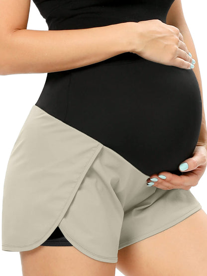 POSHGLAM Women‘s Maternity Shorts Over Belly Workout Running Casual Summer Pregnancy Shorts