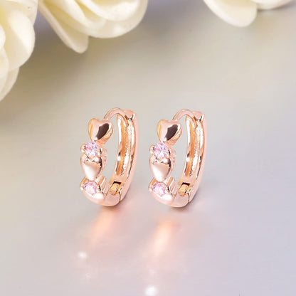 CiNily 14K White Gold Plated Small Hoop Earrings for Women Girls Heart Cubic Zirconia Hypoallergenic Earrings