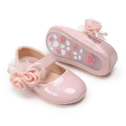 Meckior Infant Baby Girls Soft Sole Bowknot Princess Wedding Dress Mary Jane Flats Prewalker Newborn Light Baby Sneaker Shoes