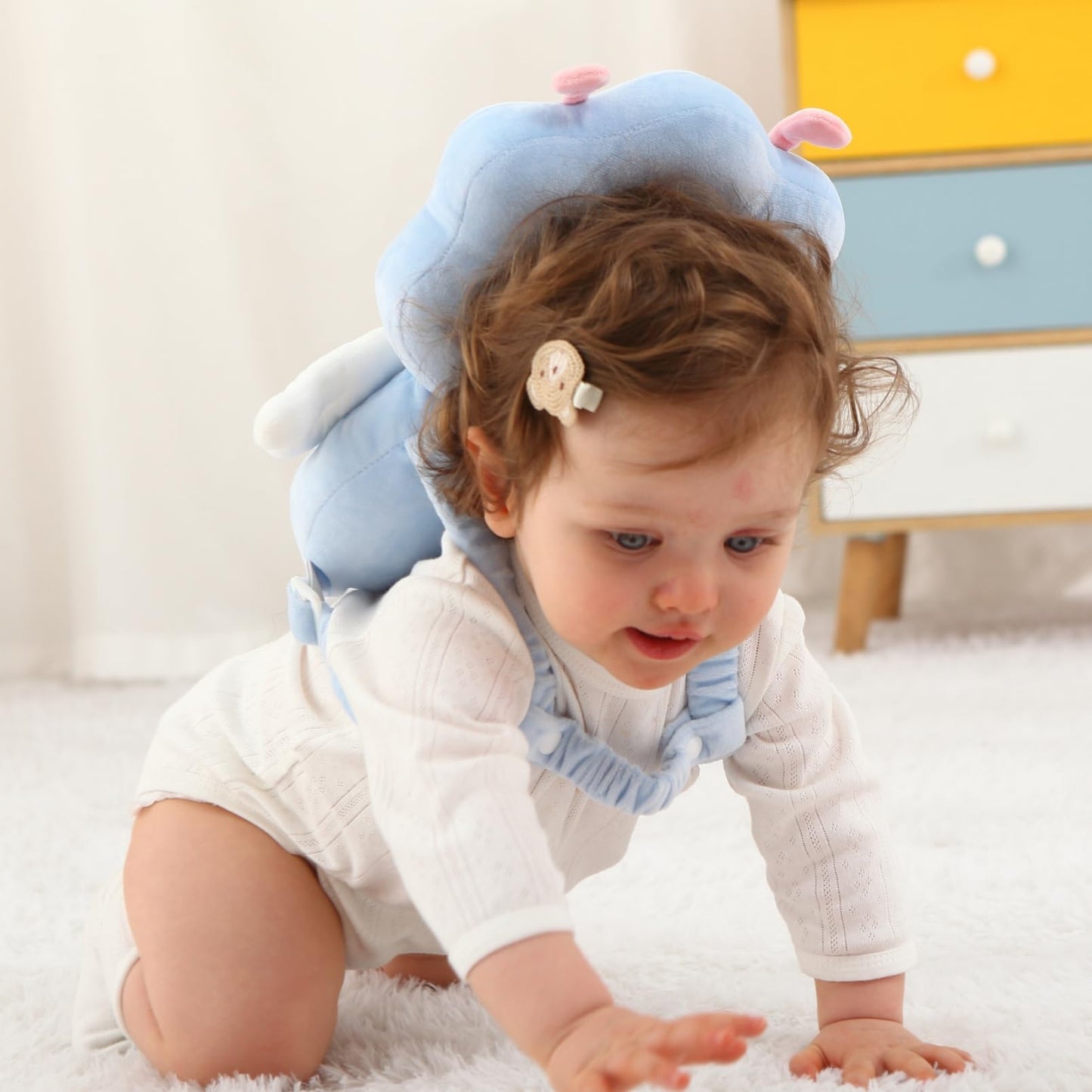 Baby Head Protector Backpack -Soft & Lightweight Pads - Prevents Bebes Backward Fall Astronauts Plush Stuffed