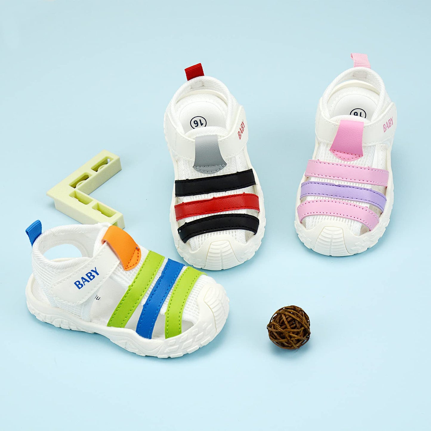 OAISNIT Baby Boys Girls Sports Sandals Lightweight Anti-Slip Rubber Sole Beach Aquatic Water Shoes Summer Toddler First Walking Shoe