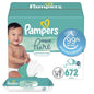 Pampers Baby Wipes Aqua Pure, 99% water-based wipes, Hypoallergenic and Unscented Infant Wipe, 896 Total (16 Flip-Top Packs)