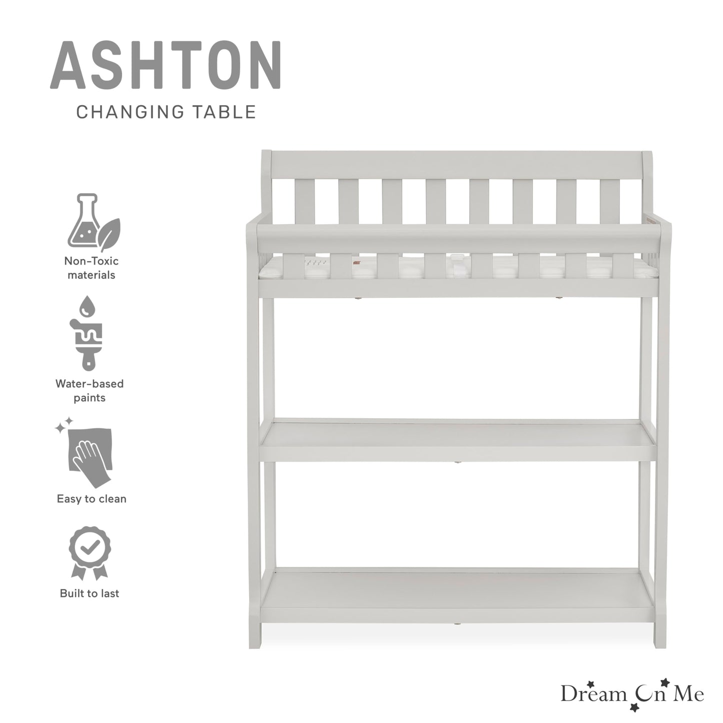 Dream On Me Ashton Changing Table, Natural, 34x20x40 Inch (Pack of 1)