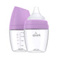 BuubiBottle Max Slow Flow Bottle for Newborn Babies by Quark - with Anti-Colic RealFeel Nipple to Simulate Breastfeeding - BPA-Free, PVC-Free, Toxin-Free - 8 Oz Bottle with Lid, 2 Pack - Orange