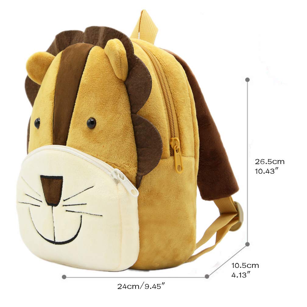 Ladyzone Toddler Backpack Zoo Animals Backpacks Cute Plush Bag Cartoon 10" Preschool Book Bag For 2+ Years Girls Boys
