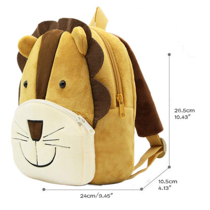 Ladyzone Toddler Backpack Zoo Animals Backpacks Cute Plush Bag Cartoon 10" Preschool Book Bag For 2+ Years Girls Boys