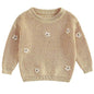 Mubineo Baby Girl Winter Clothes Cute Flower Sweater Crewneck Pullover Long Sleeve Knit Newborn Infant Sweaters