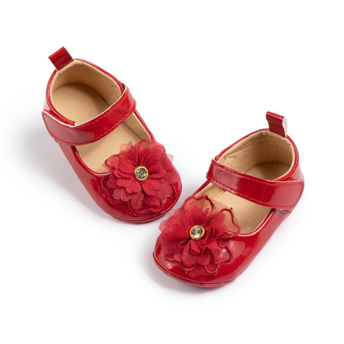 Meckior Infant Baby Girls Soft Sole Bowknot Princess Wedding Dress Mary Jane Flats Prewalker Newborn Light Baby Sneaker Shoes