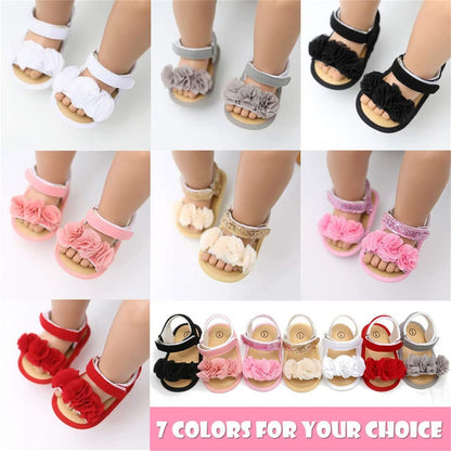 LAFEGEN Infant Baby Girls Summer Sandals Newborn Toddler First Walker Crib Dress Shoes