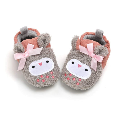 Baby Boys Girls Soft Plush Slippers Cartoon Toddler Infant Warm Winter House Shoes