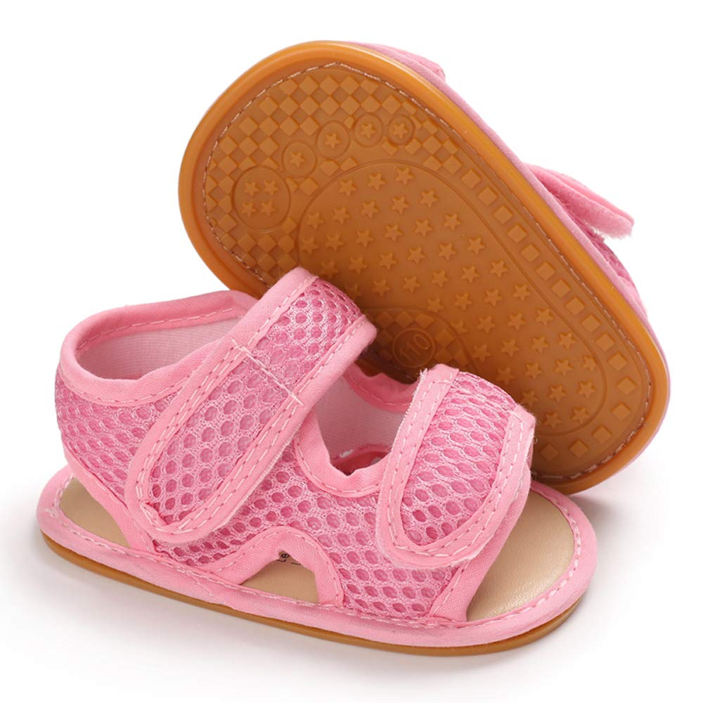 SOFMUO Baby Girls Boys Sparkly Bowknot Sandals Premium Soft Anti-Slip Rubber Sole Infant Summer Outdoor Shoes Toddler First Walkers