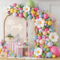 Daisy Pastel Balloon Garland Kit 157pcs Pastel Macaron Balloon Arch Kit with Flower Mylar Balloon for Boho Mothers Day Spring Daisy Floral Theme Two Groovy Party Decoration
