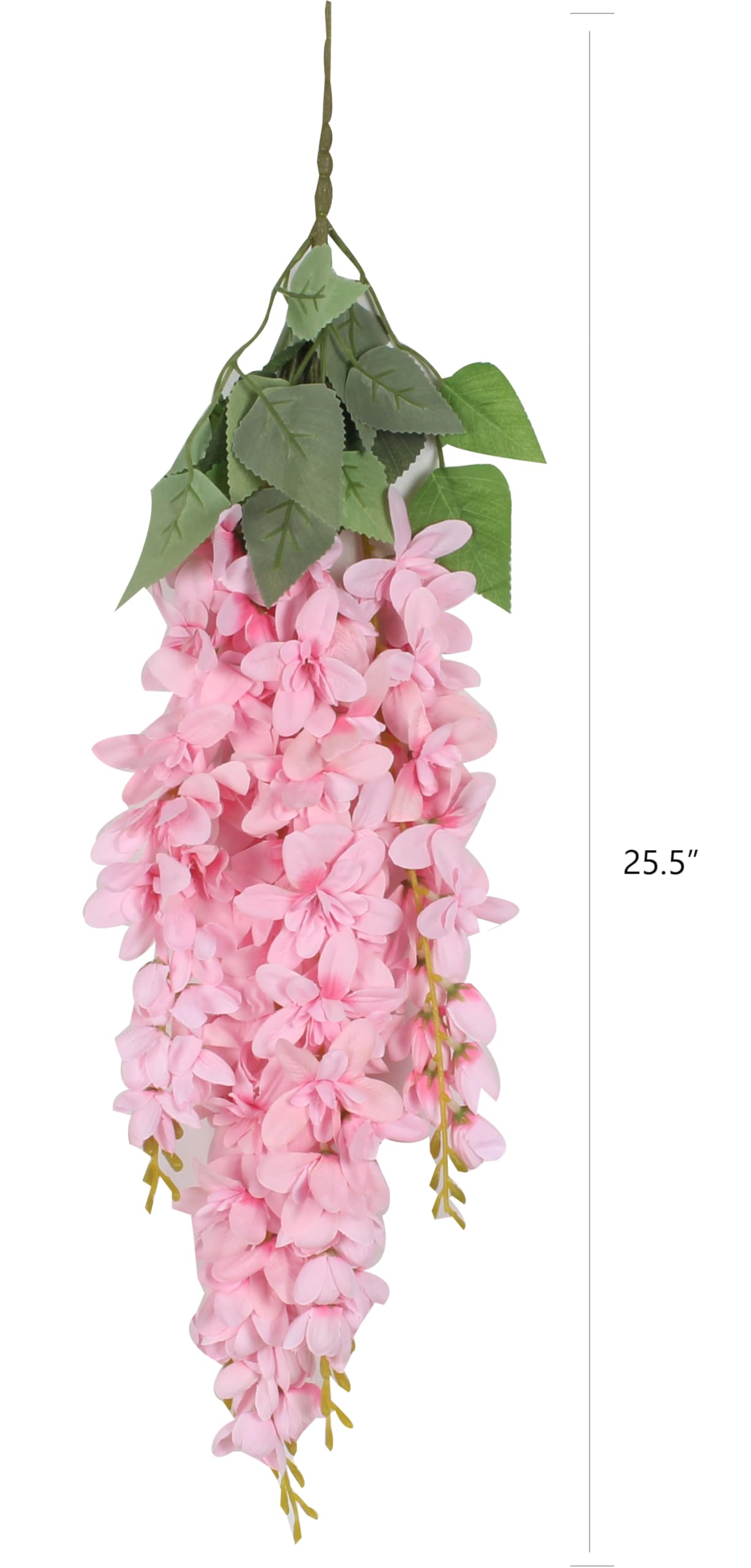 Duovlo Silk Wisteria Flower Artificial 2.13 Feet Hanging Wisteria Vine Fake Flower Bush String Home Party Wedding Decoration,Pack of 4 (Pink)