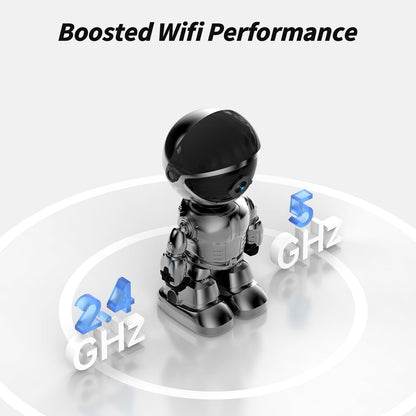 Robot Security Camera,Indoor Camera Robot,5G/2.4Ghz WiFi Robot Cameras for Home Security,Pet/Baby Camera with Phone App Motion Detection and Alarm,Home Security Two-Way Talk, Human Detection