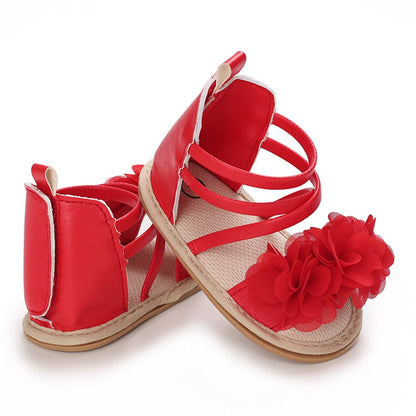 COSANKIM Baby Girl Sandals Rubber Sole Summer Outdoor Infant First Walker Crib Dress Shoes Baby Sandals