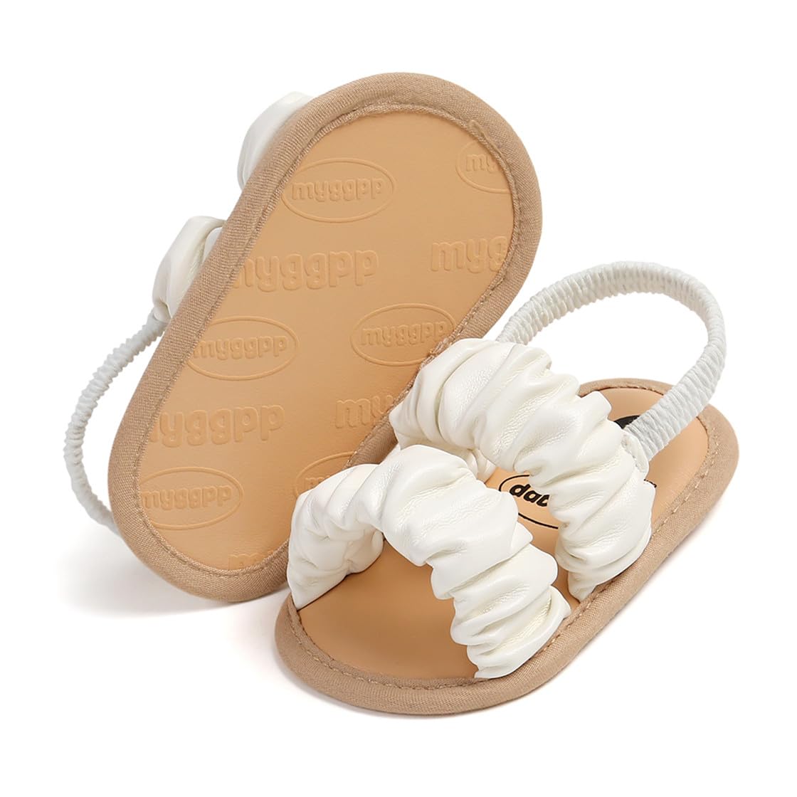 COSANKIM Infant Baby Girls Summer Sandals with Flower Soft Sole Newborn Toddler First Walker Crib Dress Shoes