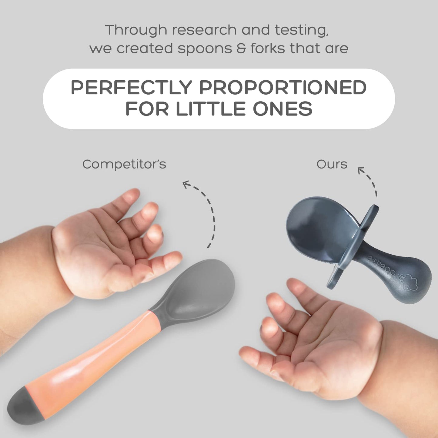 grabease Baby Essentials Must-Haves - Complete Feeding Set for Baby-Led Weaning and Portion Control - Suction Bottoms 4 Piece Set, BPA and Phthalates-Free, Blush