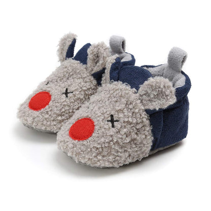 Baby Boys Girls Soft Plush Slippers Cartoon Toddler Infant Warm Winter House Shoes
